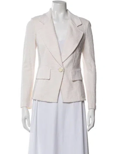 Pre-owned St John Tweed Pattern Blazer In Neutral