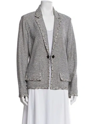 Pre-owned St John Tweed Pattern Blazer In Neutral