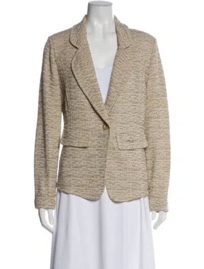 Pre-owned St John Tweed Pattern Blazer In Neutral