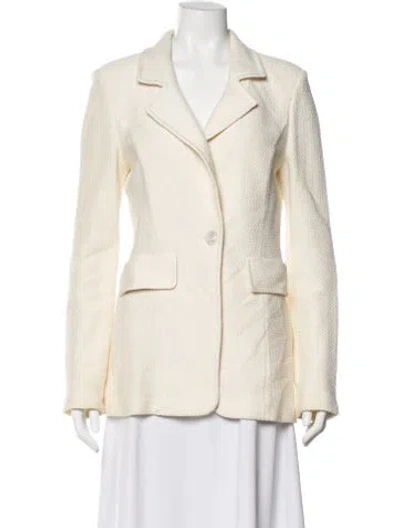 Pre-owned St John Tweed Pattern Blazer In Neutral