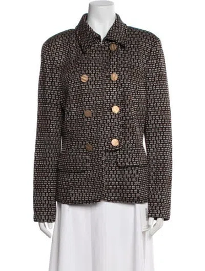 Pre-owned St John Tweed Pattern Blazer In Neutral