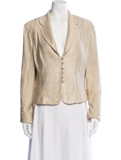 Pre-owned St John Tweed Pattern Blazer In Neutral