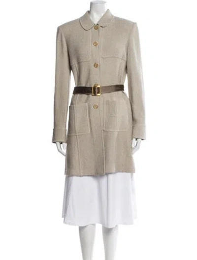 Pre-owned St John Tweed Pattern Blazer In Neutral
