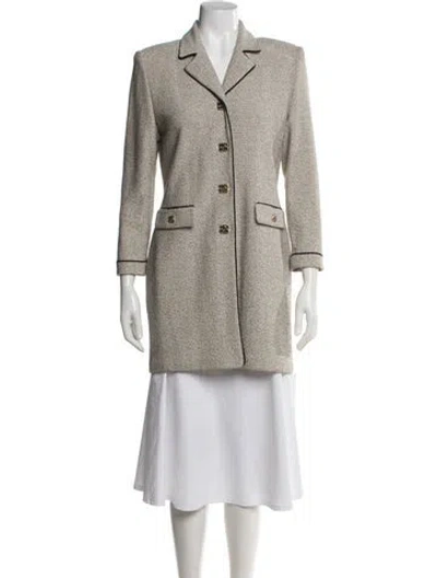Pre-owned St John Tweed Pattern Blazer In Neutrals