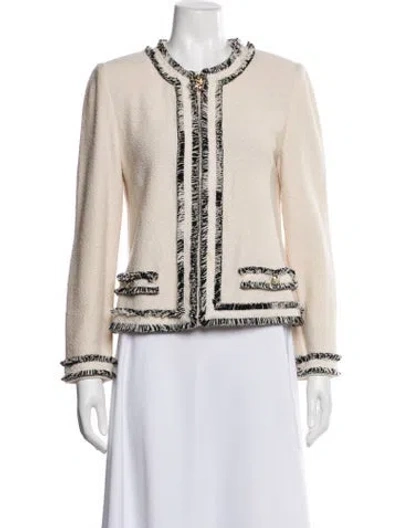Pre-owned St John Tweed Pattern Blazer In Neutrals