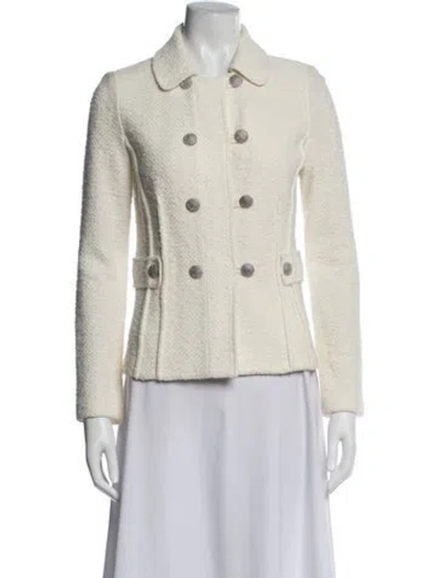 Pre-owned St John Tweed Pattern Blazer In Neutrals