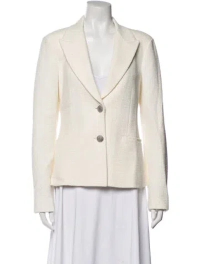 Pre-owned St John Tweed Pattern Blazer In Neutrals