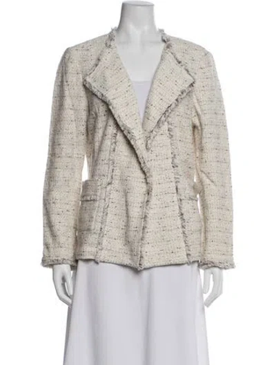 Pre-owned St John Tweed Pattern Blazer In Neutrals