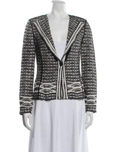 Pre-owned St John Tweed Pattern Blazer In Neutrals