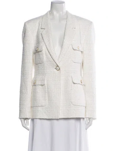 Pre-owned St John Tweed Pattern Blazer In Neutrals