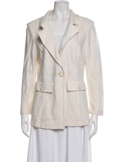 Pre-owned St John Tweed Pattern Blazer In Neutrals