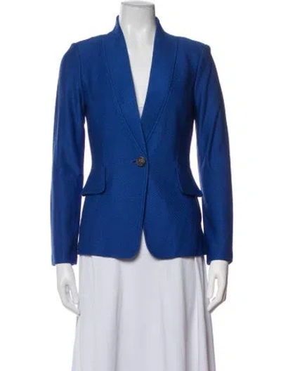 Pre-owned St John Tweed Pattern Blazer W/ Tags In Blue