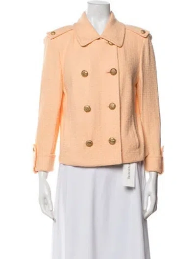 Pre-owned St John Tweed Pattern Blazer In Yellow