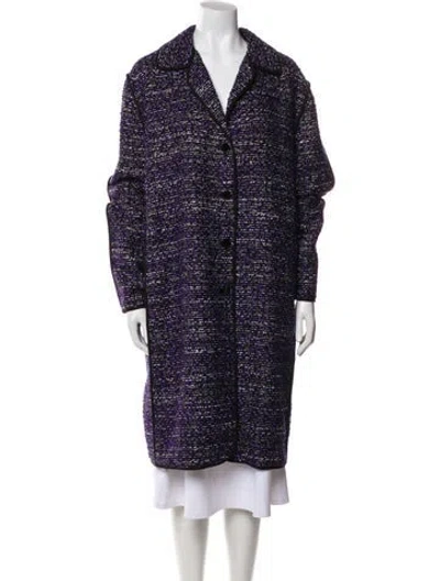 Pre-owned St John Tweed Pattern Coat In Black