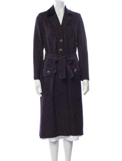 Pre-owned St John Tweed Pattern Coat In Black
