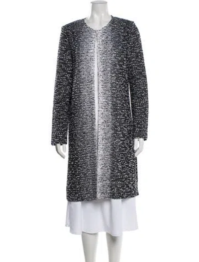 Pre-owned St John Tweed Pattern Coat In Black