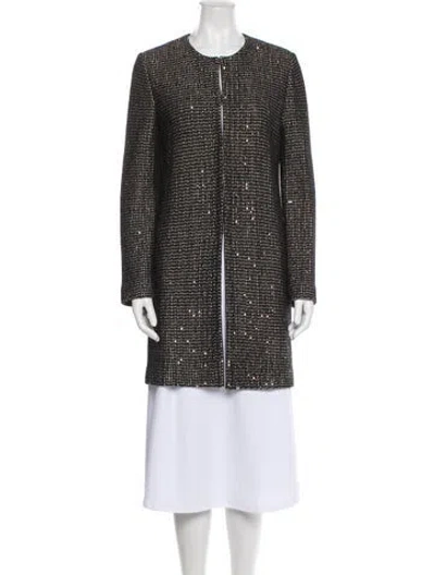 Pre-owned St John Tweed Pattern Coat In Multi