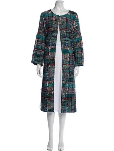 Pre-owned St John Tweed Pattern Coat In Multi