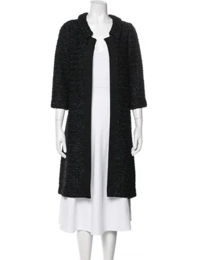Pre-owned St John Tweed Pattern Coat In Multi