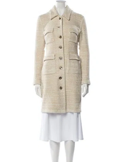 Pre-owned St John Tweed Pattern Coat In Neutral