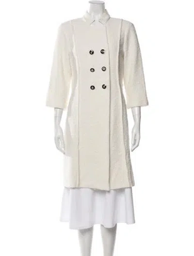 Pre-owned St John Tweed Pattern Coat In Neutral
