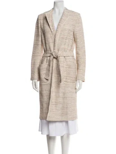 Pre-owned St John Tweed Pattern Coat In Neutrals