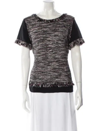 Pre-owned St John Tweed Pattern Crew Neck Top W/ Tags In Multi