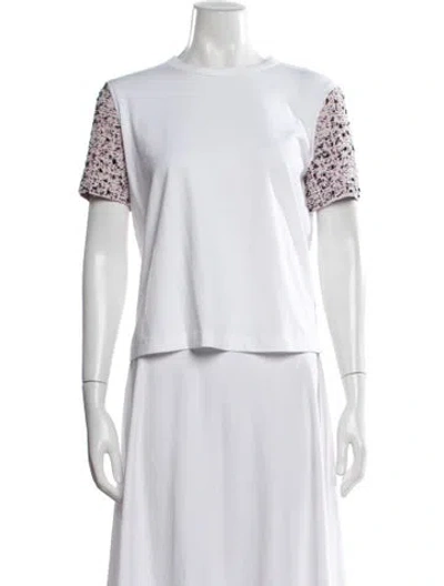 Pre-owned St John Tweed Pattern Crew Neck T-shirt In Neutral