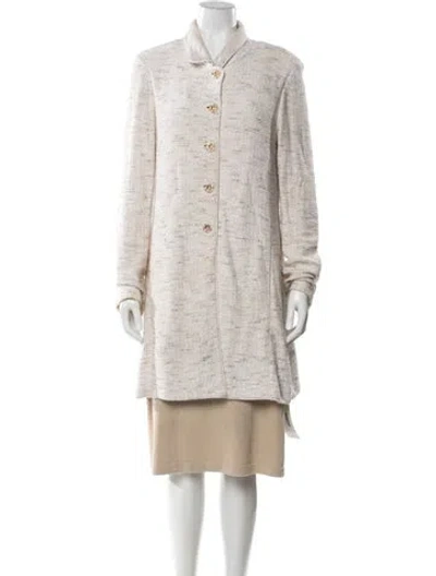 Pre-owned St John Tweed Pattern Dress Set In Neutral