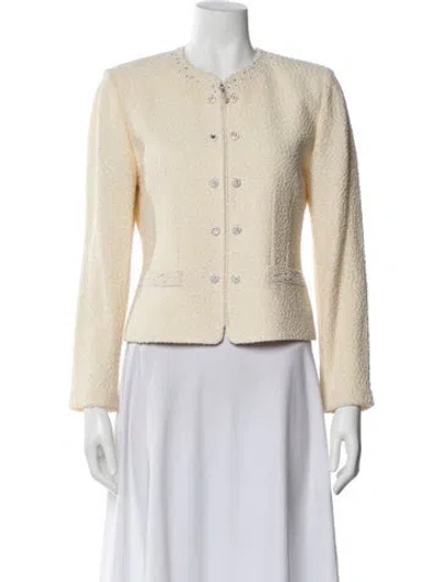 Pre-owned St John Tweed Pattern Evening Jacket