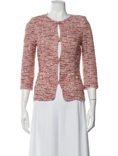 Pre-owned St John Tweed Pattern Evening Jacket