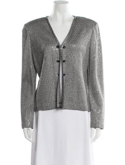 Pre-owned St John Tweed Pattern Evening Jacket