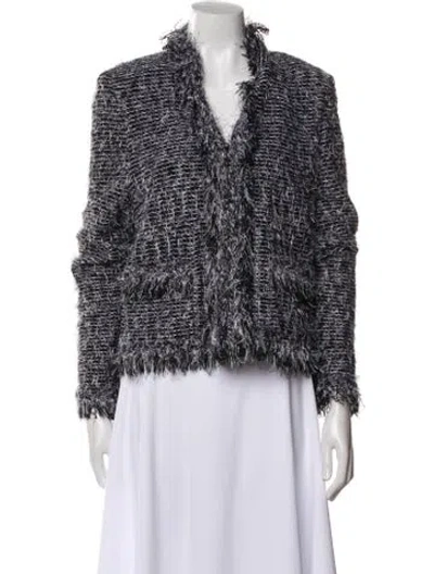 Pre-owned St John Tweed Pattern Evening Jacket In Black