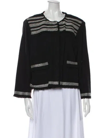 Pre-owned St John Tweed Pattern Evening Jacket In Black