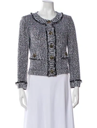 Pre-owned St John Tweed Pattern Evening Jacket In Black