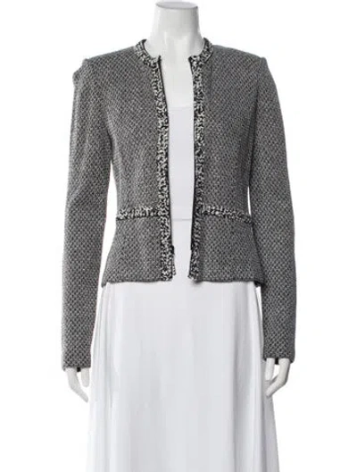 Pre-owned St John Tweed Pattern Evening Jacket In Black/metallic