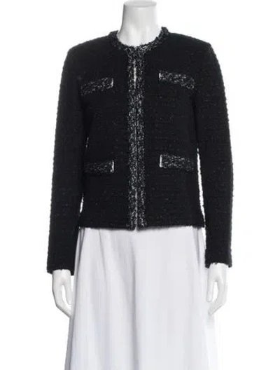 Pre-owned St John Tweed Pattern Evening Jacket In Gray