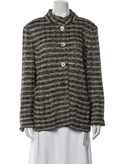 Pre-owned St John Tweed Pattern Evening Jacket In Multi