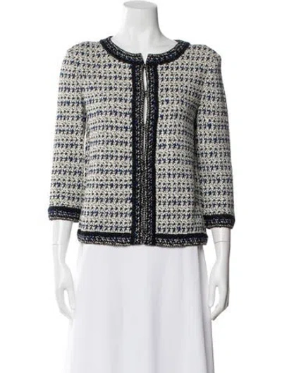 Pre-owned St John Tweed Pattern Evening Jacket In Multi