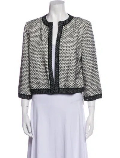 Pre-owned St John Tweed Pattern Evening Jacket In Multi