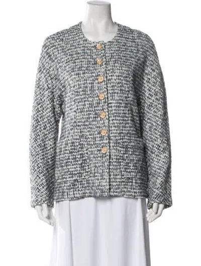 Pre-owned St John Tweed Pattern Evening Jacket In Multi