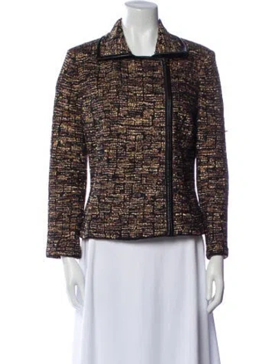 Pre-owned St John Tweed Pattern Evening Jacket In Multi