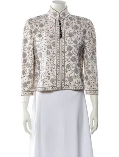 Pre-owned St John Tweed Pattern Evening Jacket In Multi