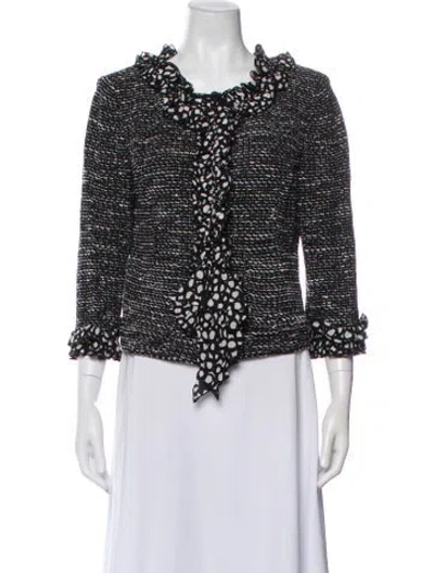 Pre-owned St John Tweed Pattern Evening Jacket In Multi