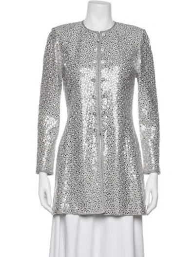 Pre-owned St John Tweed Pattern Evening Jacket In Multi