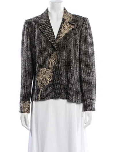Pre-owned St John Tweed Pattern Evening Jacket In Multi