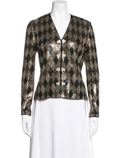 Pre-owned St John Tweed Pattern Evening Jacket In Multicolor