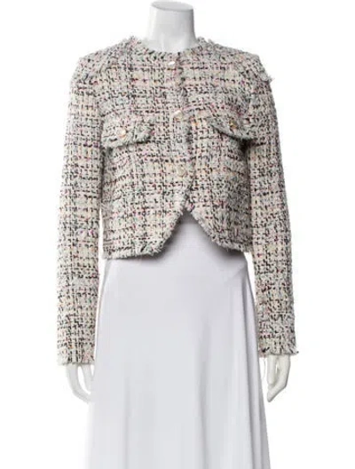 Pre-owned St John Tweed Pattern Evening Jacket In Neutral