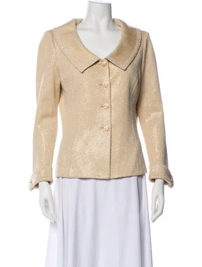 Pre-owned St John Tweed Pattern Evening Jacket In Neutral