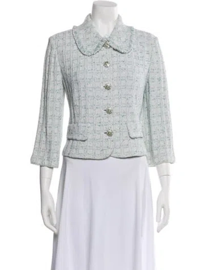 Pre-owned St John Tweed Pattern Evening Jacket In Neutral